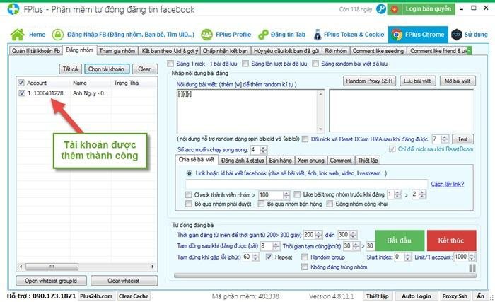 Phần mềm nuôi nick fb Fplus