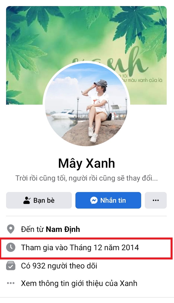 cách xem ngày tham gia facebook trên máy tính