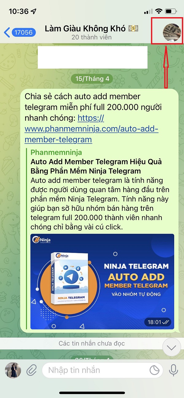 cách lấy link nhóm telegram