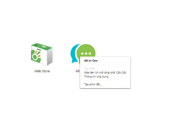 Click vào All-in-One => Tạo phím tắt => Tạo