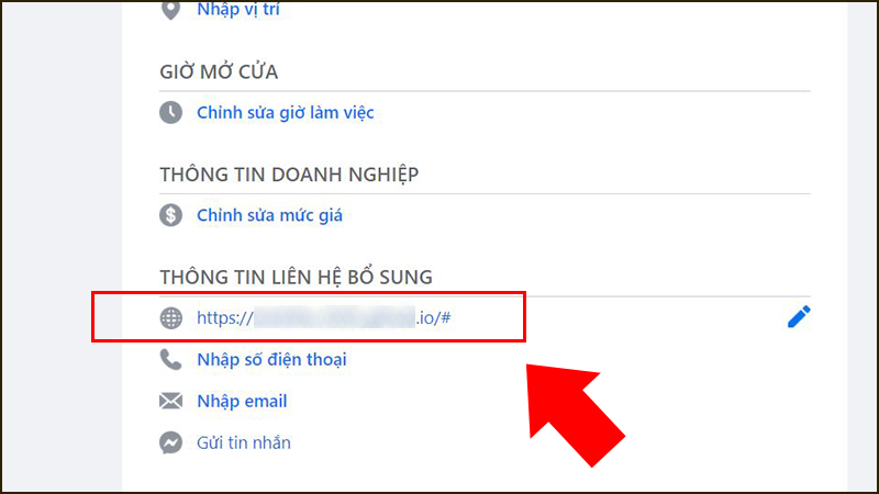 Chèn liên kết website vào Fanpage