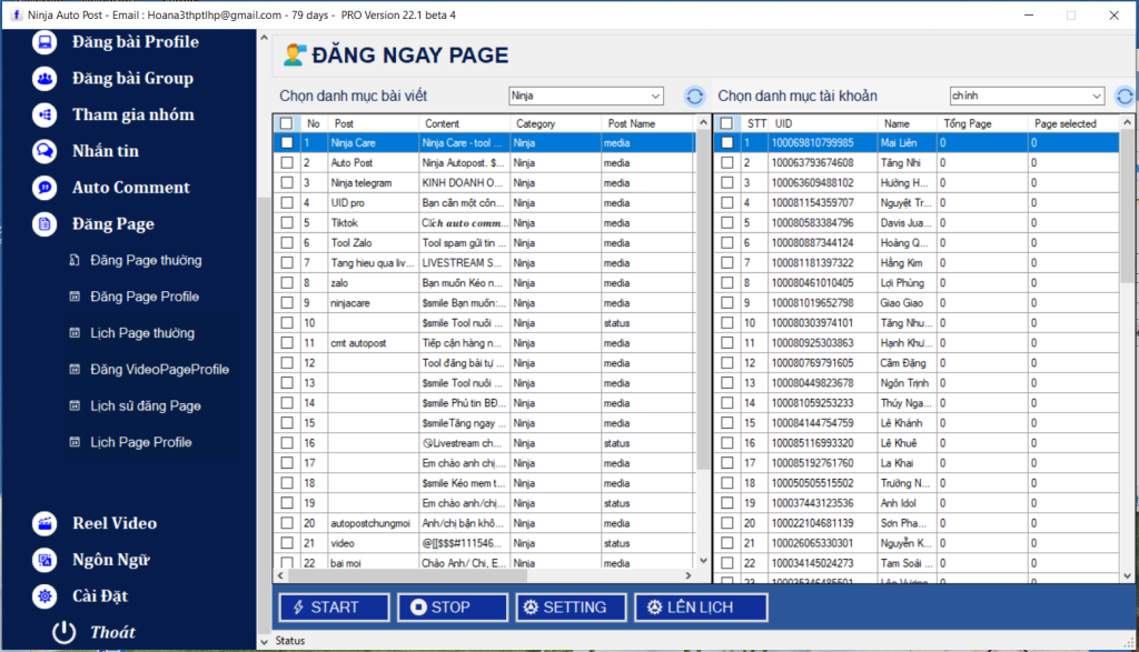 Phần mềm lên lịch đăng Fanpage