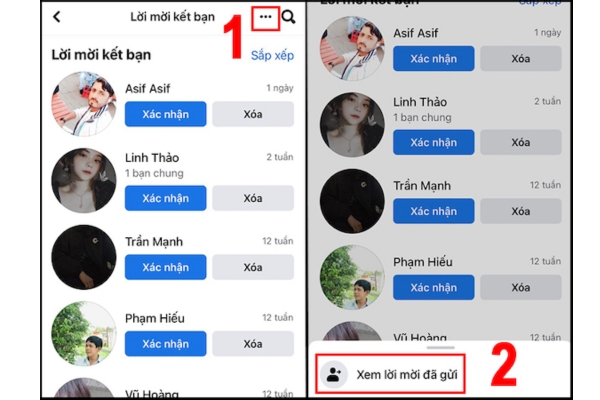 hủy lời mời kết bạn trên facebook