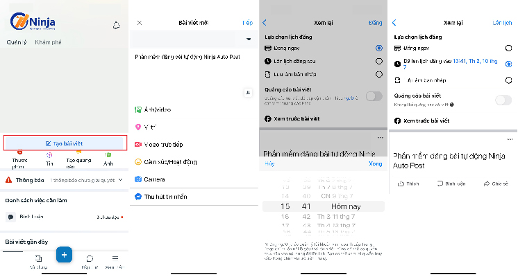 Cách hẹn giờ đăng bài trên page bằng điện thoại