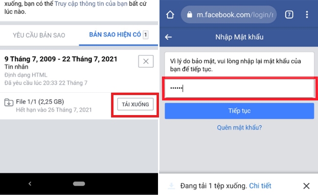 Tải bản sao tin nhắn về máy - Mở các tin nhắn đã được lưu trữ trên Messenger