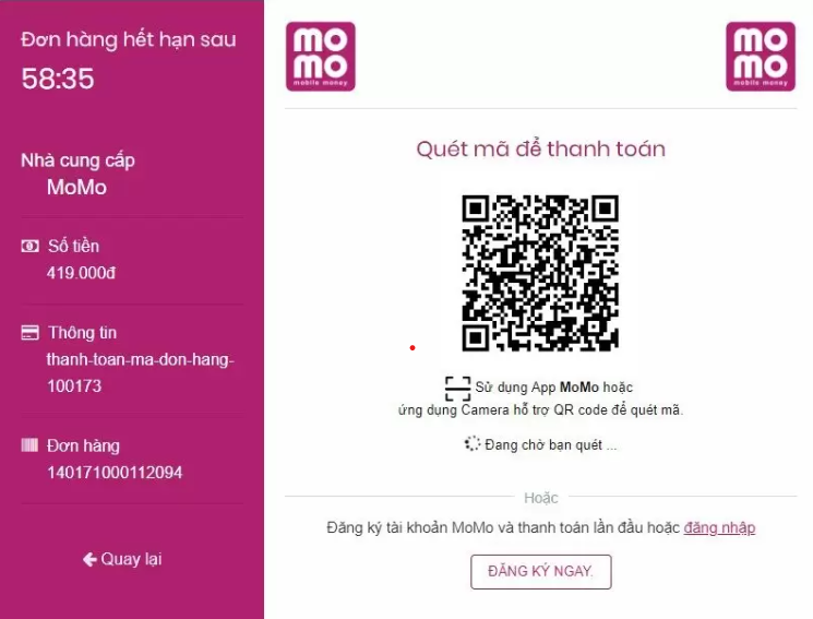 nạp tiền vào facebook bằng momo