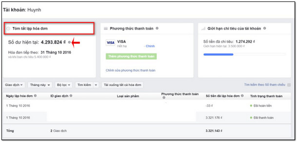 Làm thế nào để biết tài khoản có bị nợ tiền quảng cáo facebook không?