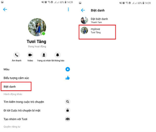 Xóa biệt hiệu trên Messenger trên điện thoại