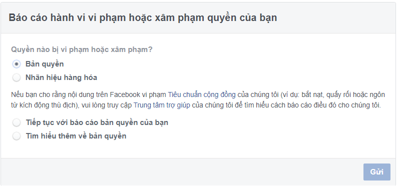 Các bước báo cáo vi phạm bản quyền Facebook bằng link 106